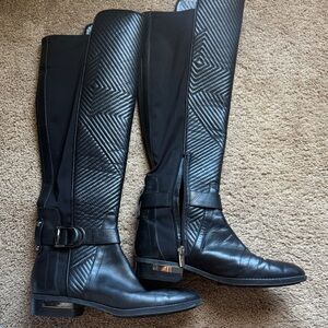 Vince Camuto Black Quilted Over the Knee Boots